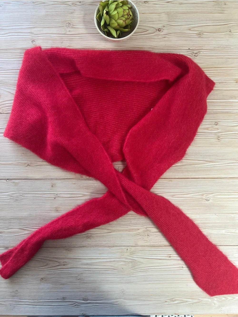BA&SH Red Alpaca Blend Oversized Scarf NWT 88”